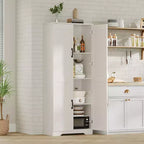 Grand garde-manger avec étagères réglables, 2 portes, organisateur de rangement autoportant pour cuisine, salle à manger, sous-sol