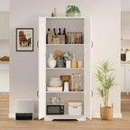 Grand garde-manger avec étagères réglables, 2 portes, organisateur de rangement autoportant pour cuisine, salle à manger, sous-sol