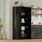 Grand garde-manger avec étagères réglables, 2 portes, organisateur de rangement autoportant pour cuisine, salle à manger, sous-sol