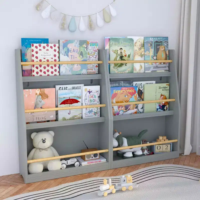 Bibliothèque pour enfants à 3 niveaux, étagère à livres pour enfants, aide à garder les chambres, les salles de jeux et les salles de classe organisées