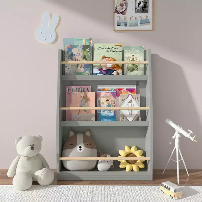 Bibliothèque pour enfants à 3 niveaux, étagère à livres pour enfants, aide à garder les chambres, les salles de jeux et les salles de classe organisées
