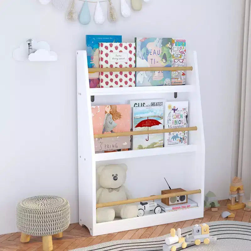 Bibliothèque pour enfants à 3 niveaux, étagère à livres pour enfants, aide à garder les chambres, les salles de jeux et les salles de classe organisées