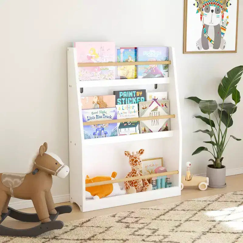 Bibliothèque pour enfants à 3 niveaux, étagère à livres pour enfants, aide à garder les chambres, les salles de jeux et les salles de classe organisées