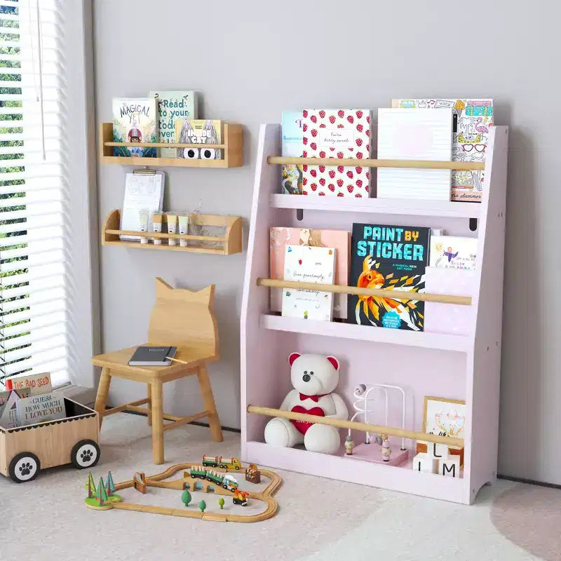 Bibliothèque pour enfants à 3 niveaux, étagère à livres pour enfants, aide à garder les chambres, les salles de jeux et les salles de classe organisées