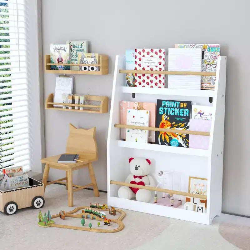 Bibliothèque pour enfants à 3 niveaux, étagère à livres pour enfants, aide à garder les chambres, les salles de jeux et les salles de classe organisées