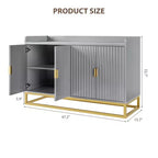 Bahut cannelé de 47,2 po avec armoire de rangement, meuble TV/buffet avec portes pour salon, cuisine, entrée