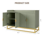 Bahut cannelé de 47,2 po avec armoire de rangement, meuble TV/buffet avec portes pour salon, cuisine, entrée
