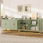 Bahut cannelé de 47,2 po avec armoire de rangement, meuble TV/buffet avec portes pour salon, cuisine, entrée