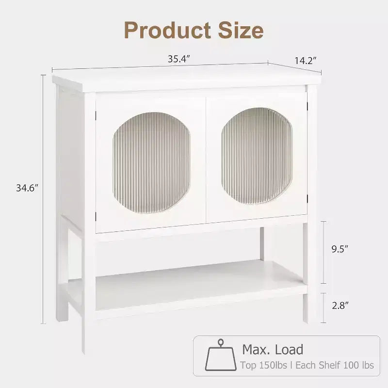 Table console de ferme avec armoire à 2 portes et étagère ouverte, buffet, organisateur modulaire en bois pour cuisine, couloir, salon