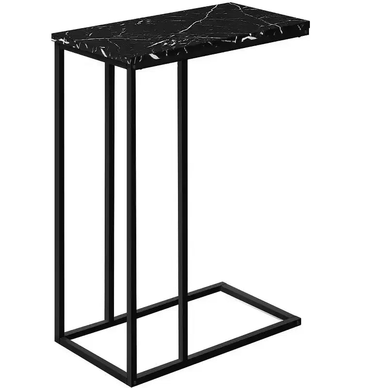 Table d'appoint minimaliste en C avec cadre en métal, tables de plateau modernes, table d'accoudoir de canapé pour salon, chambre, côté de canapé