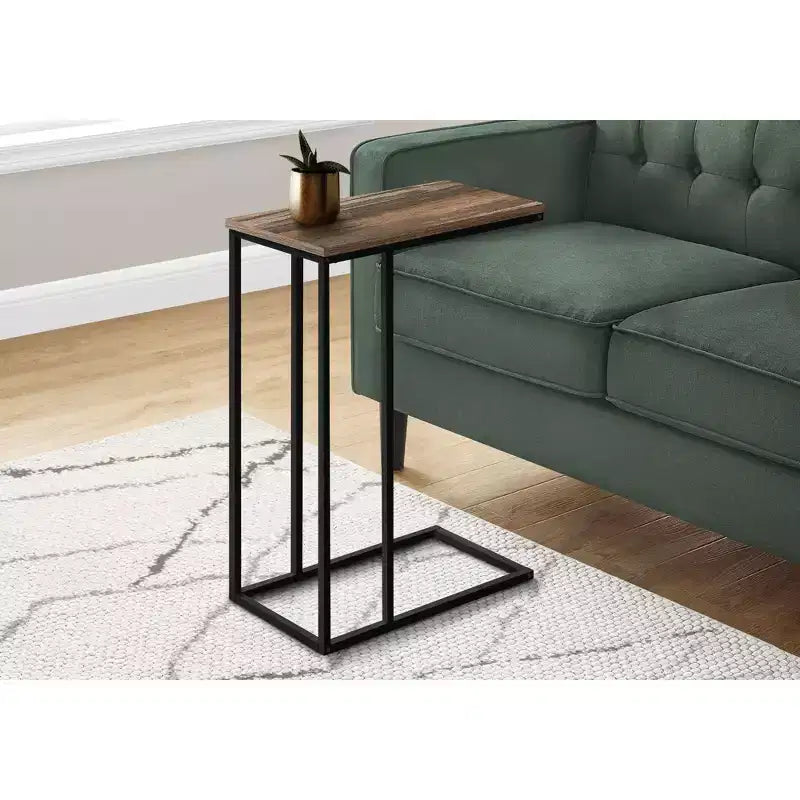 Table d'appoint minimaliste en C avec cadre en métal, tables de plateau modernes, table d'accoudoir de canapé pour salon, chambre, côté de canapé