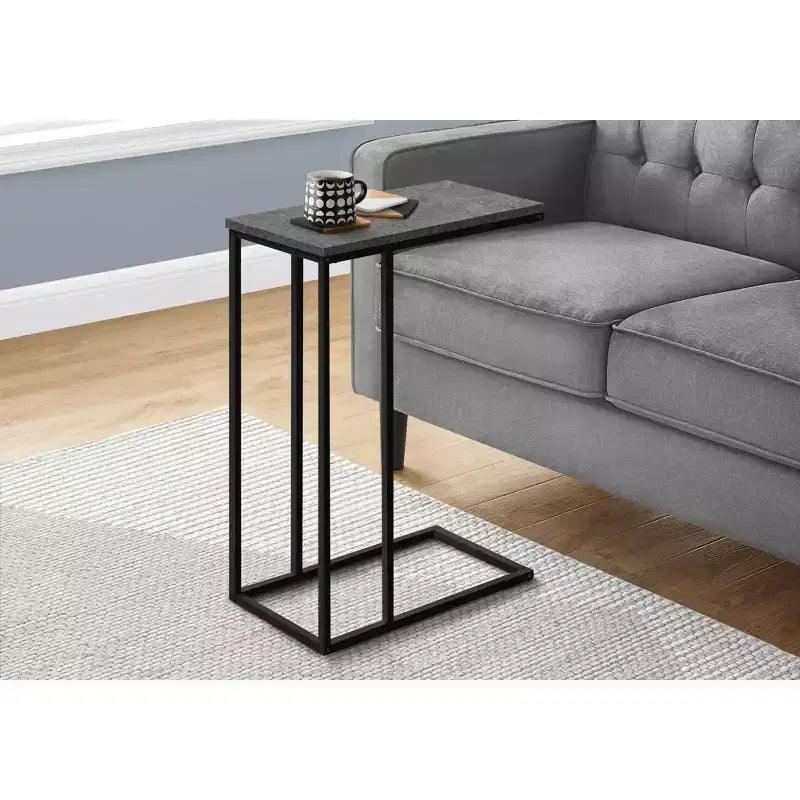 Table d'appoint minimaliste en C avec cadre en métal, tables de plateau modernes, table d'accoudoir de canapé pour salon, chambre, côté de canapé