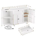 Meuble de Bar Buffet à Café avec Rangement et Portes, Meuble de Bar à Vins avec Casier à Bouteilles
