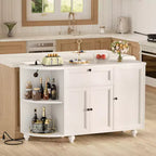 Meuble de Bar Buffet à Café avec Rangement et Portes, Meuble de Bar à Vins avec Casier à Bouteilles