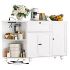 Meuble de Bar Buffet à Café avec Rangement et Portes, Meuble de Bar à Vins avec Casier à Bouteilles