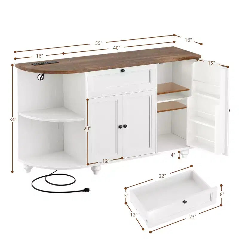 Meuble de Bar Buffet à Café avec Rangement et Portes, Meuble de Bar à Vins avec Casier à Bouteilles