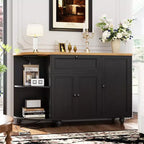 Meuble de Bar Buffet à Café avec Rangement et Portes, Meuble de Bar à Vins avec Casier à Bouteilles