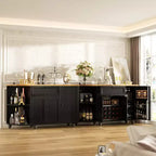 Meuble de Bar Buffet à Café avec Rangement et Portes, Meuble de Bar à Vins avec Casier à Bouteilles
