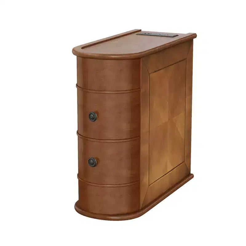 Table d'appoint avec station de recharge, Table d'appoint de canapé avec tiroirs, Table de chevet d'appoint, Aucun assemblage requis, Noyer
