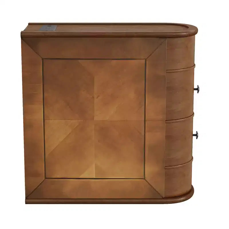 Table d'appoint avec station de recharge, Table d'appoint de canapé avec tiroirs, Table de chevet d'appoint, Aucun assemblage requis, Noyer