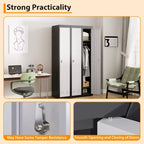 Armoire de rangement verrouillable en acier de haute qualité avec étagères réglables et tringle, construction métallique durable, adaptée aux bureaux, écoles, salles de sport
