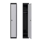 Armoire de rangement verrouillable en acier de haute qualité avec étagères réglables et tringle, construction métallique durable, adaptée aux bureaux, écoles, salles de sport