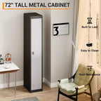 Armoire de rangement verrouillable en acier de haute qualité avec étagères réglables et tringle, construction métallique durable, adaptée aux bureaux, écoles, salles de sport