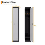 Armoire de rangement verrouillable en acier de haute qualité avec étagères réglables et tringle, construction métallique durable, adaptée aux bureaux, écoles, salles de sport