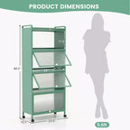 Meuble de rangement de cuisine Costway à 5 niveaux, desserte mobile pour micro-ondes avec portes basculantes, blanc/noir/gris/vert