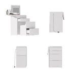 Famapy Coiffeuse de rangement blanche pliable - Table de maquillage compacte avec organisation