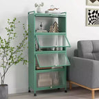 Meuble de rangement de cuisine Costway à 5 niveaux, desserte mobile pour micro-ondes avec portes basculantes, blanc/noir/gris/vert