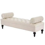 Banc de bout de lit moderne pour chambre à coucher, banc de fenêtre rembourré en velours avec 2 oreillers détachables pour salon ou entrée - Panipeachy