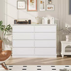 Commode de rangement à 8 tiroirs, meuble à tiroirs profonds, large buffet de rangement pour salon, entrée, chambre d'enfant