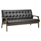 Canapé Mid-Century Masterpieces Marron -: Revêtement en similicuir, Sièges de bureau, Capacité 3 personnes