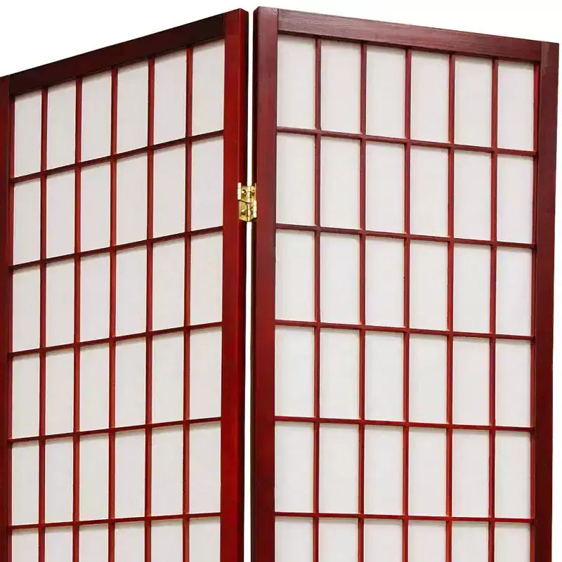 Paravent Shoji 6 pans, hauteur 1,22 m, Cadre en Palissandre : Meubles Orientaux, Cadre en bois massif, Ferronnerie métallique, Aucun assemblage requis
