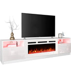 Meuble TV électrique de 36 po avec foyer, centre de divertissement et console TV pour téléviseurs jusqu'à 80 po, chauffage d'appoint moderne pour salon