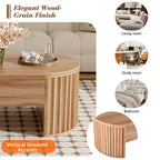 Table basse relevable de 47,2 po, table de centre ovale en bois avec rangement caché, table de salon moderne pour salon, chambre à coucher, bureau