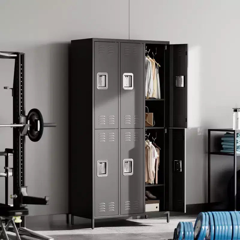 Armoire de rangement en acier Garvee, casier métallique robuste de 72 po pour école, gymnase et bureau, noir