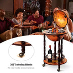 Bar globe porte-bouteilles Costway 17,5 po en bois style italien du XVIe siècle