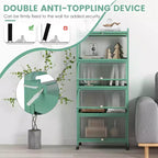 Meuble de rangement de cuisine Costway à 5 niveaux, desserte mobile pour micro-ondes avec portes basculantes, blanc/noir/gris/vert