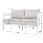 Christopher Knight Home Althea, ensemble de conversation moderne incurvé de 5 pièces en aluminium pour l'extérieur avec table basse en verre