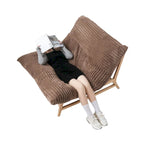 Fauteuil poire grand format, fauteuil poire moelleux avec cadre en bois massif, chaise longue confortable avec rembourrage en duvet