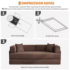 Canapé futon moderne en velours côtelé de 79 po pour petits espaces, canapé-lit convertible 5 en 1 avec accoudoirs et oreillers amovibles