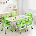 Table et 6 chaises pour enfants, table et 6 chaises pour tout-petits réglables en hauteur pour les 2-10 ans pour les activités manuelles et l'étude, plateau de table graffiti, pieds antidérapants