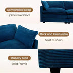 Canapé sectionnel modulaire moderne 5 places en velours côtelé, surdimensionné, 288 cm (L) x 201 cm (l), avec pouf, canapé en forme de U avec canapé d'angle, HYLEORY