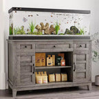 Meuble de support pour aquarium de 55-75 gallons de style ferme, support d'aquarium avec prise de courant, support d'aquarium robuste de 1400 livres avec support pour poissons/tortues/terrarium de reptiles