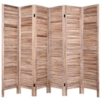 Paravent 6 panneaux de 170 cm de haut, style vénitien classique en bois à claire-voie pour la maison