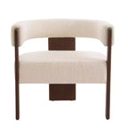 Fauteuil d'appoint rembourré en bois d'hévéa moderne Noah Christopher Knight Home