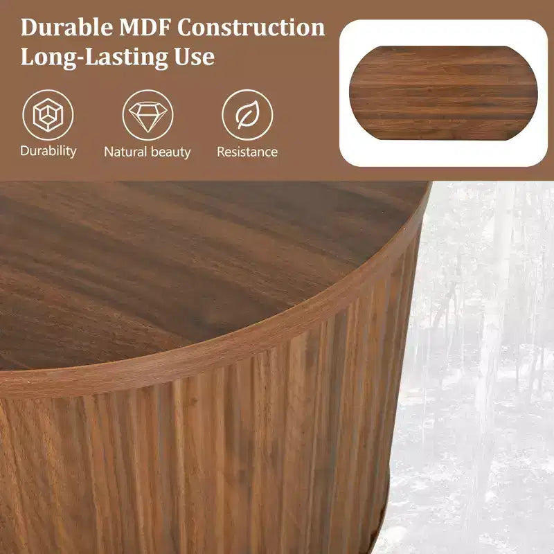 Table basse relevable de 47,2 po, table de centre ovale en bois avec rangement caché, table de salon moderne pour salon, chambre à coucher, bureau