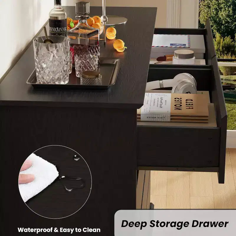 Commode de rangement à 8 tiroirs, meuble à tiroirs profonds, large buffet de rangement pour salon, entrée, chambre d'enfant
